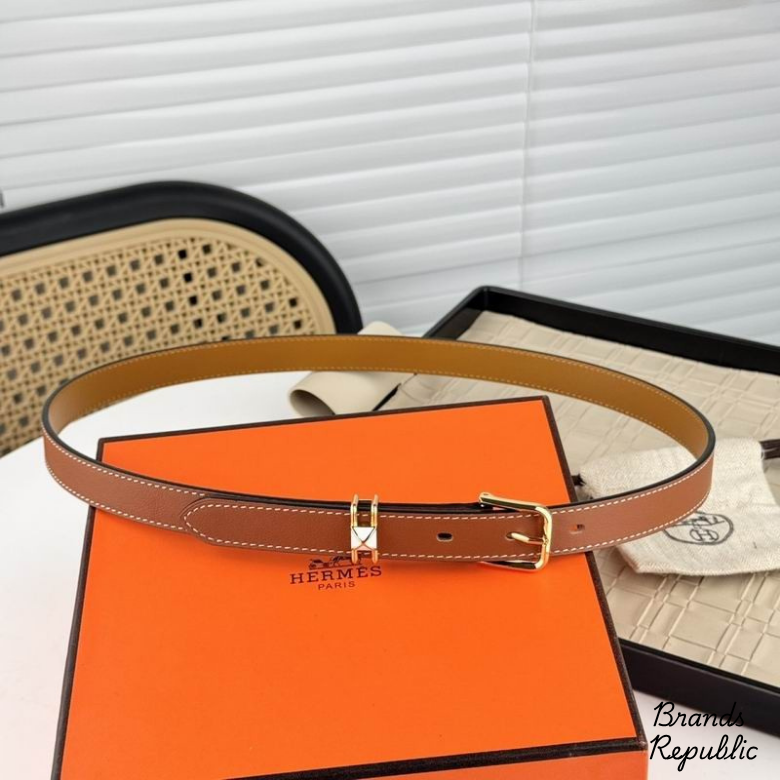 Hermès 20MM Pop H 15 Brown Leather Belt With Hardware In Different Buckle Colors