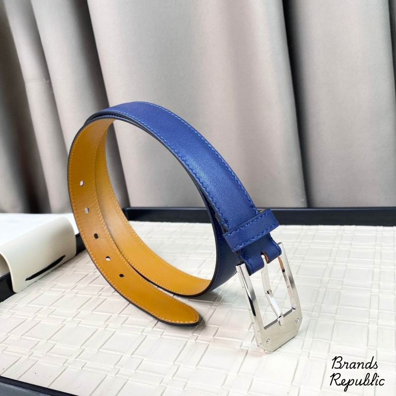 Hermès 25MM Classic Blue Interchangeable Belt In Different Buckle Colors