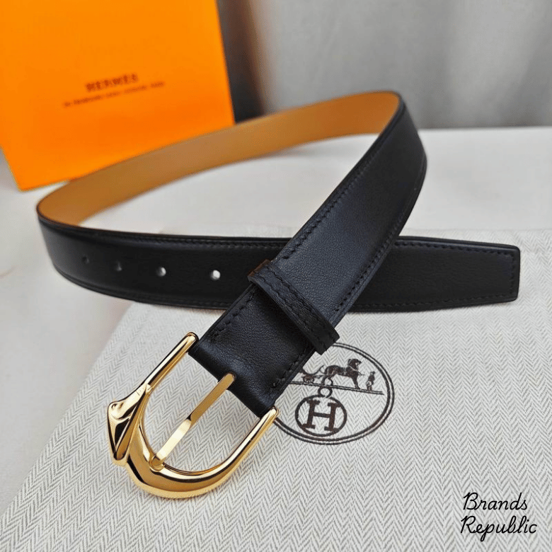 Hermès 32MM Black Rodeo 32 Belt In Different Buckle Colors