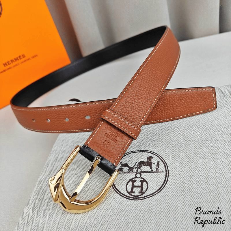 Hermès 32MM Brown Rodeo 32 Belt In Different Buckle Colors