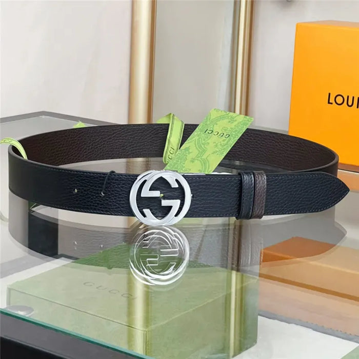 gucci reversible belt in textured leather