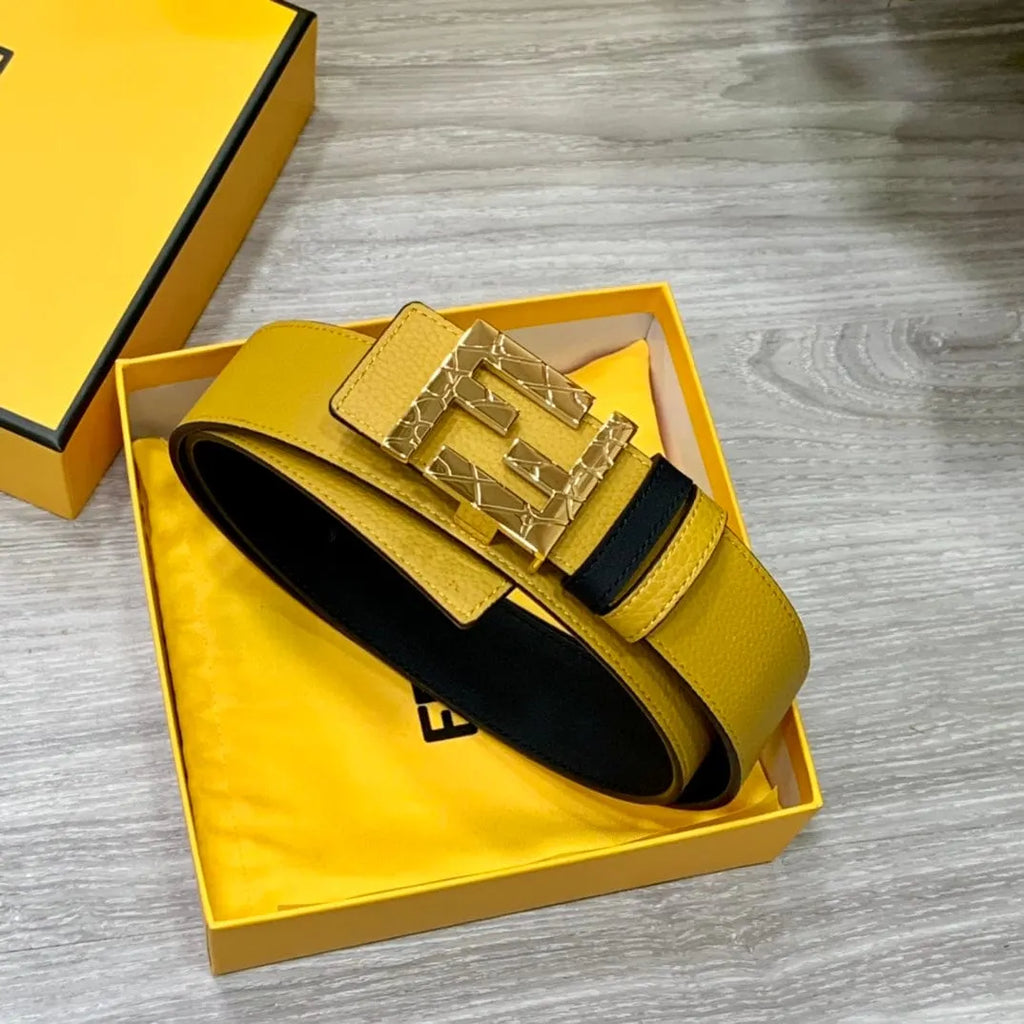 ★FENDI★FFロゴ レザー リバーシブル ベルト★4.0cm