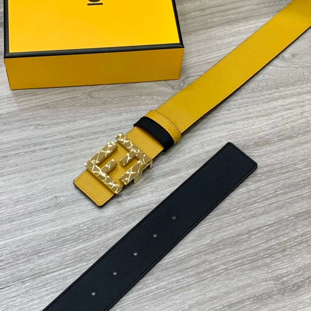 ★FENDI★FFロゴ レザー リバーシブル ベルト★4.0cm