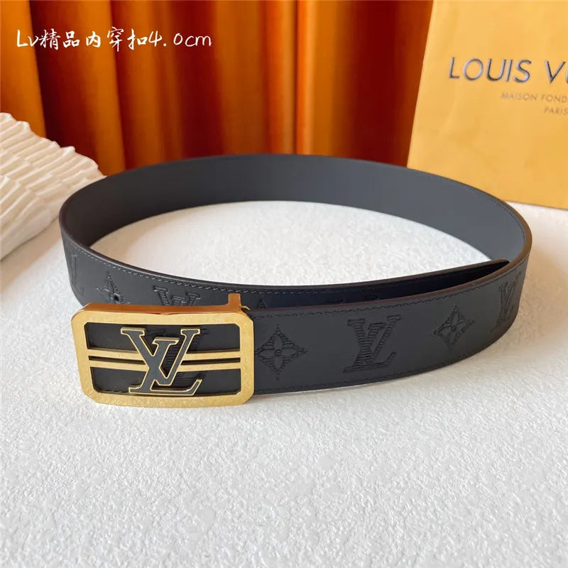 louis vuitton LV classic embossed belt