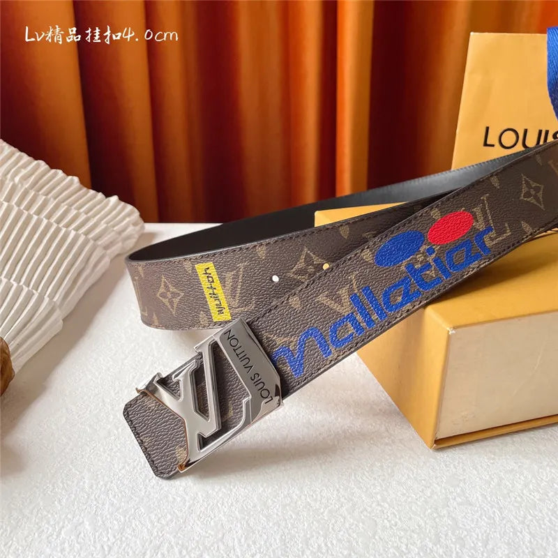 louis vuitton LV classic printed surface with leather belt