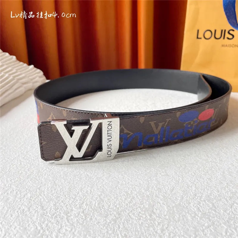 louis vuitton LV classic printed surface with leather belt