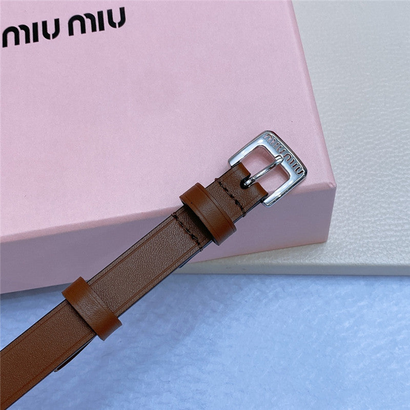 miumiu metal perforated micro-logo leather belt