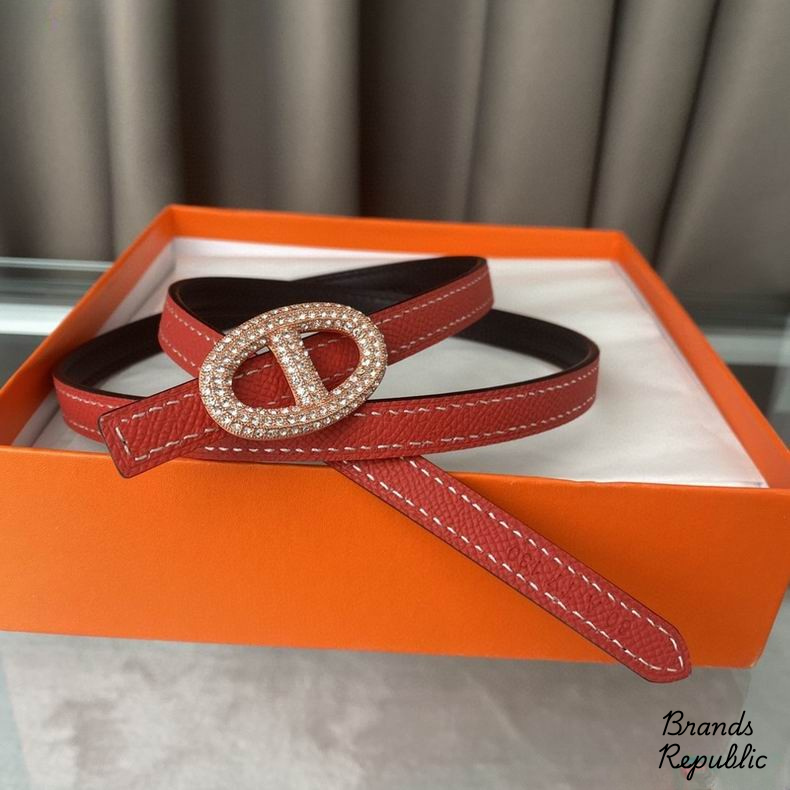 Hermès 13MM Pearl Embellished Chaine d’Ancre Style Buckle Belts