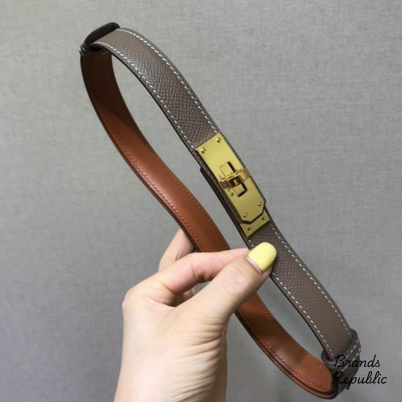 Hermès 18MM Kelly 18 Epsom Turn Lock Buckle Belt In Different Buckle Colors