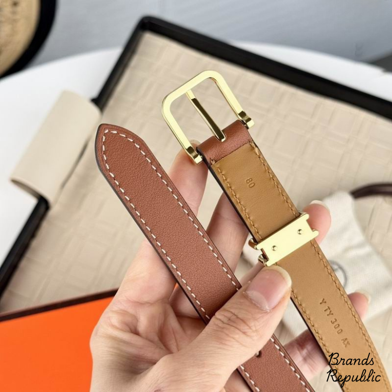 Hermès 20MM Pop H 15 Brown Leather Belt With Hardware In Different Buckle Colors