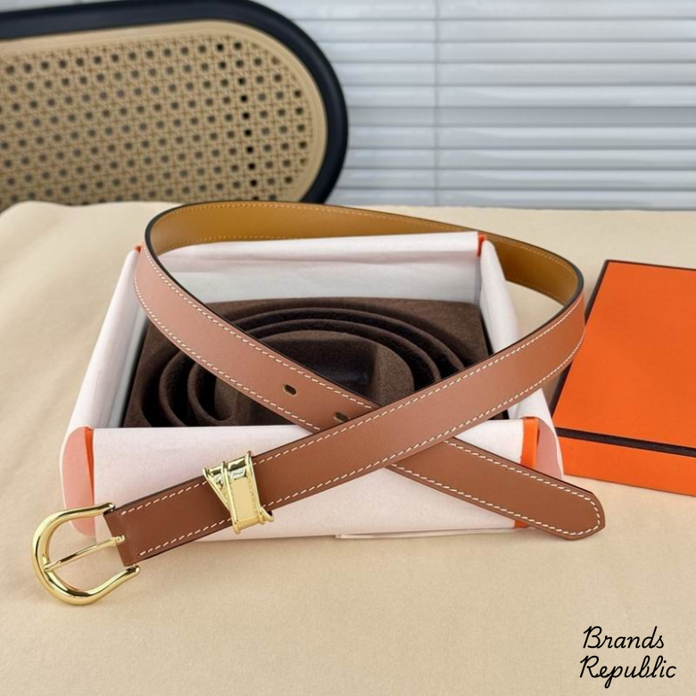 Hermès 24MM Ecuyere 24 Brown Leather Belt In Different Buckle Colors