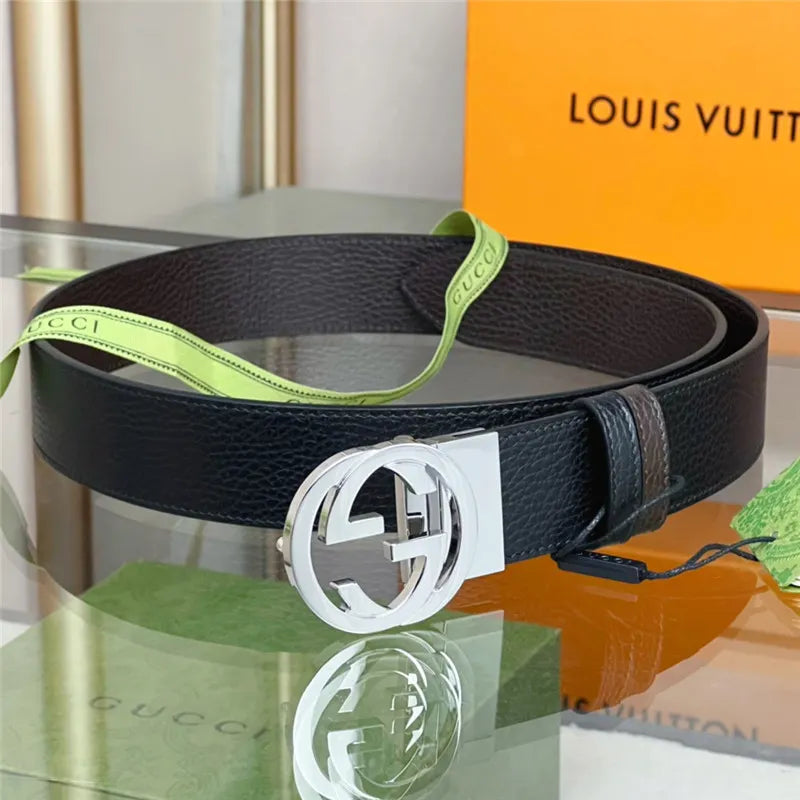 gucci reversible belt in textured leather