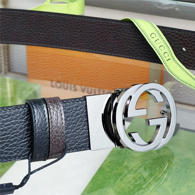 gucci reversible belt in textured leather