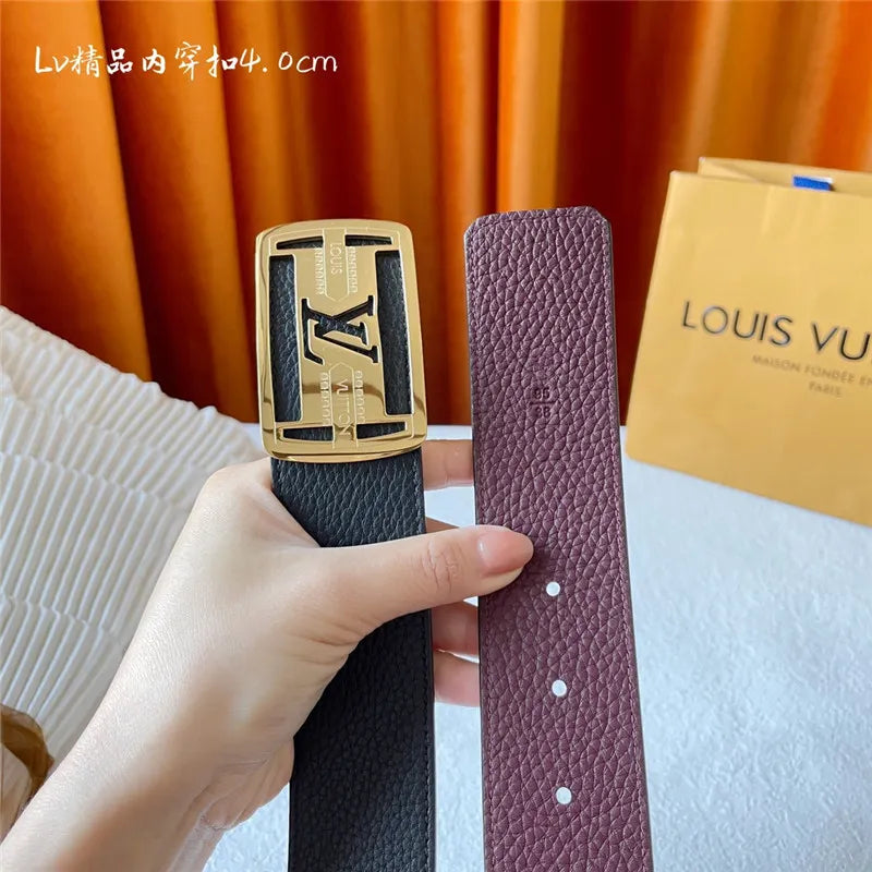louis vuitton LV classic embossed belt