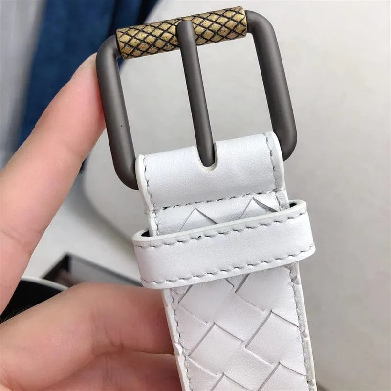 BOTTEGA VENETA イントレチアトベルト3.5cmホワイト