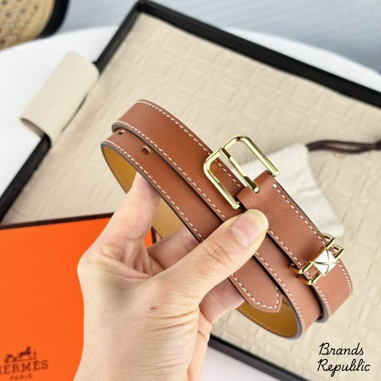 Hermès 20MM Pop H 15 Brown Leather Belt With Hardware In Different Buckle Colors