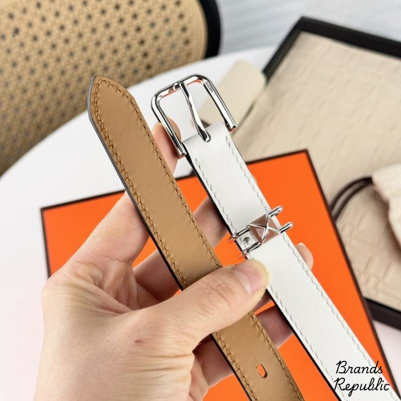 Hermès 20MM Pop H 15 White Leather Belt With Hardware In Different Buckle Colors