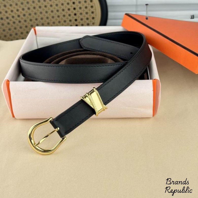 Hermès 24MM Ecuyere 24 Black Leather Belt In Different Buckle Colors