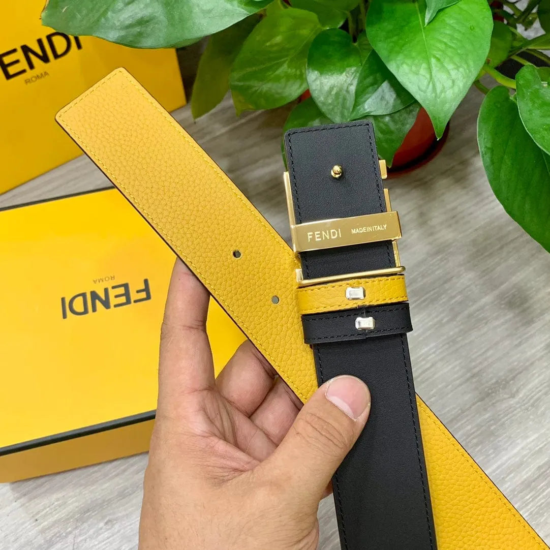 ★FENDI★FFロゴ レザー リバーシブル ベルト★4.0cm