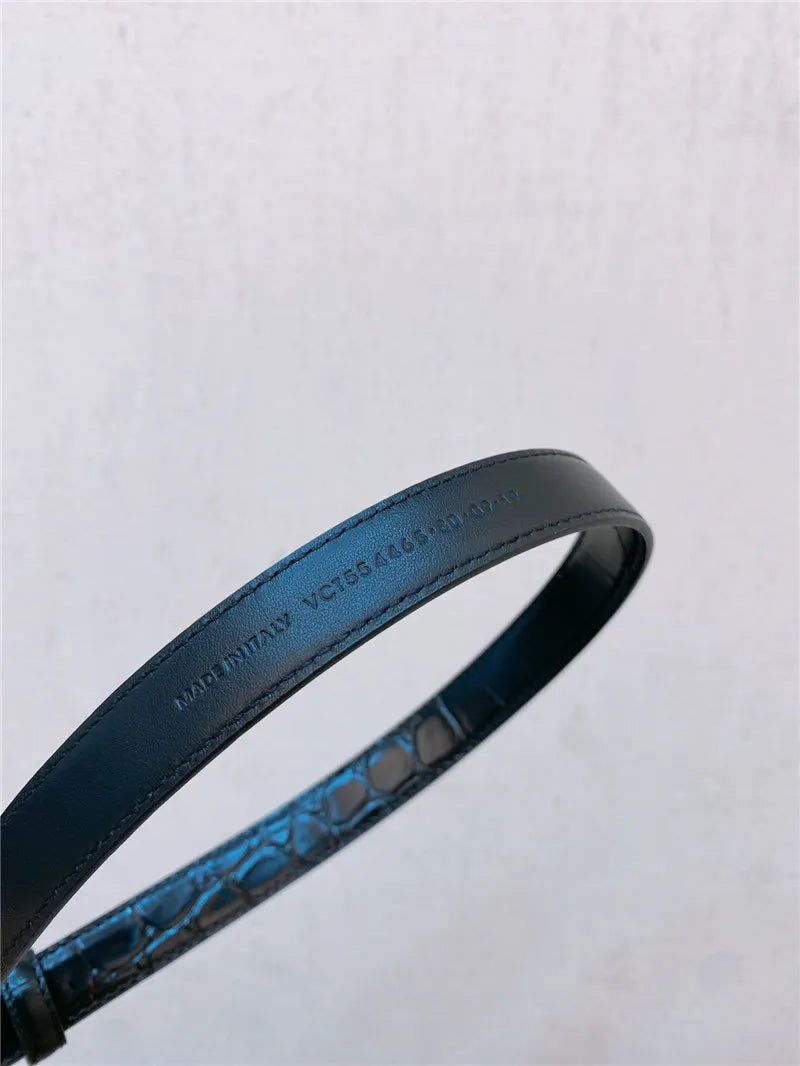 YSL Double Buckle Narrow Belt