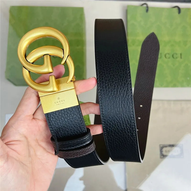 gucci reversible belt in textured leather
