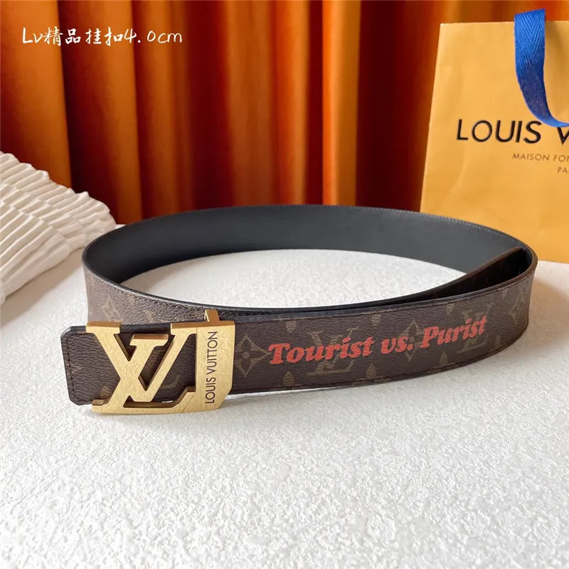 louis vuitton LV classic printed surface with leather belt