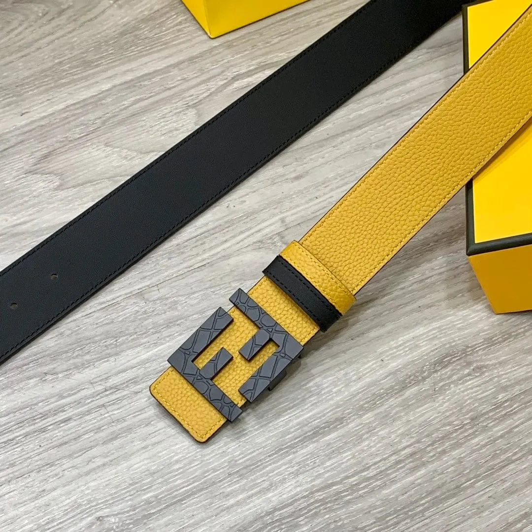 ★FENDI★FFロゴ レザー リバーシブル ベルト★4.0cm