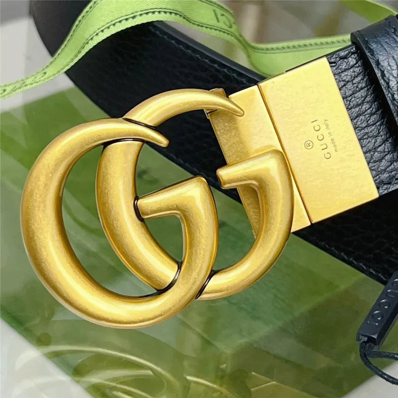 gucci reversible belt in textured leather