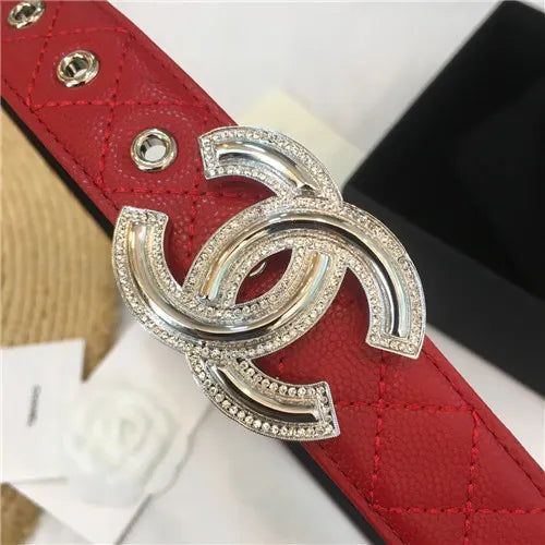 chanel logo buckle belt