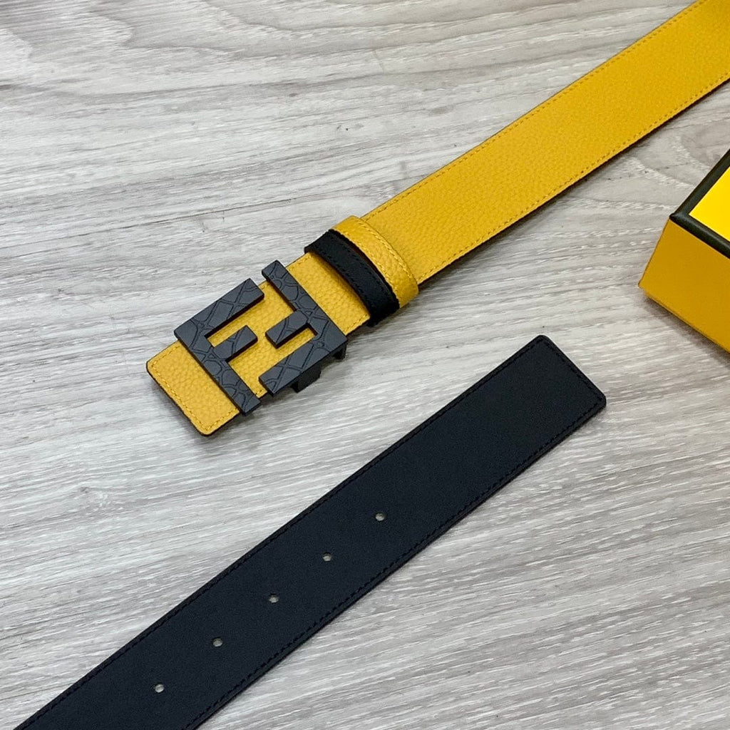 ★FENDI★FFロゴ レザー リバーシブル ベルト★4.0cm