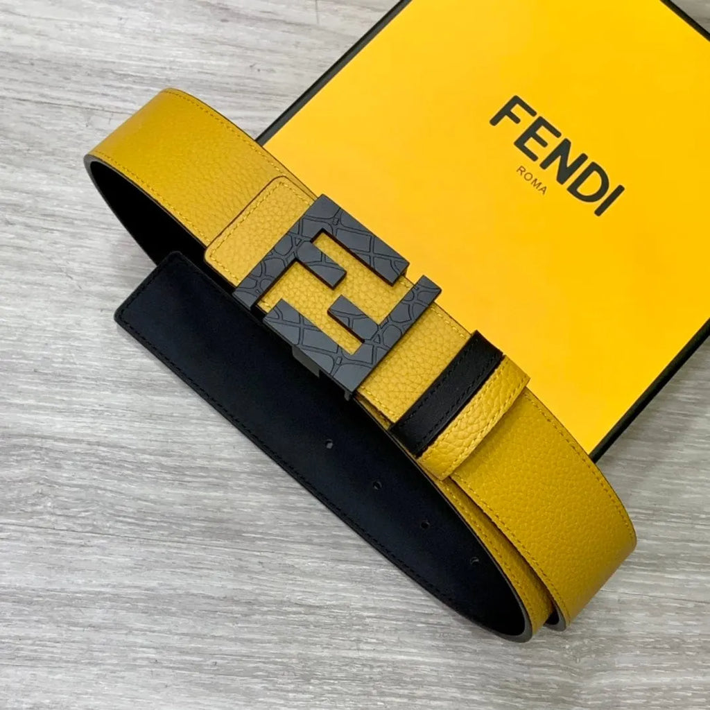★FENDI★FFロゴ レザー リバーシブル ベルト★4.0cm