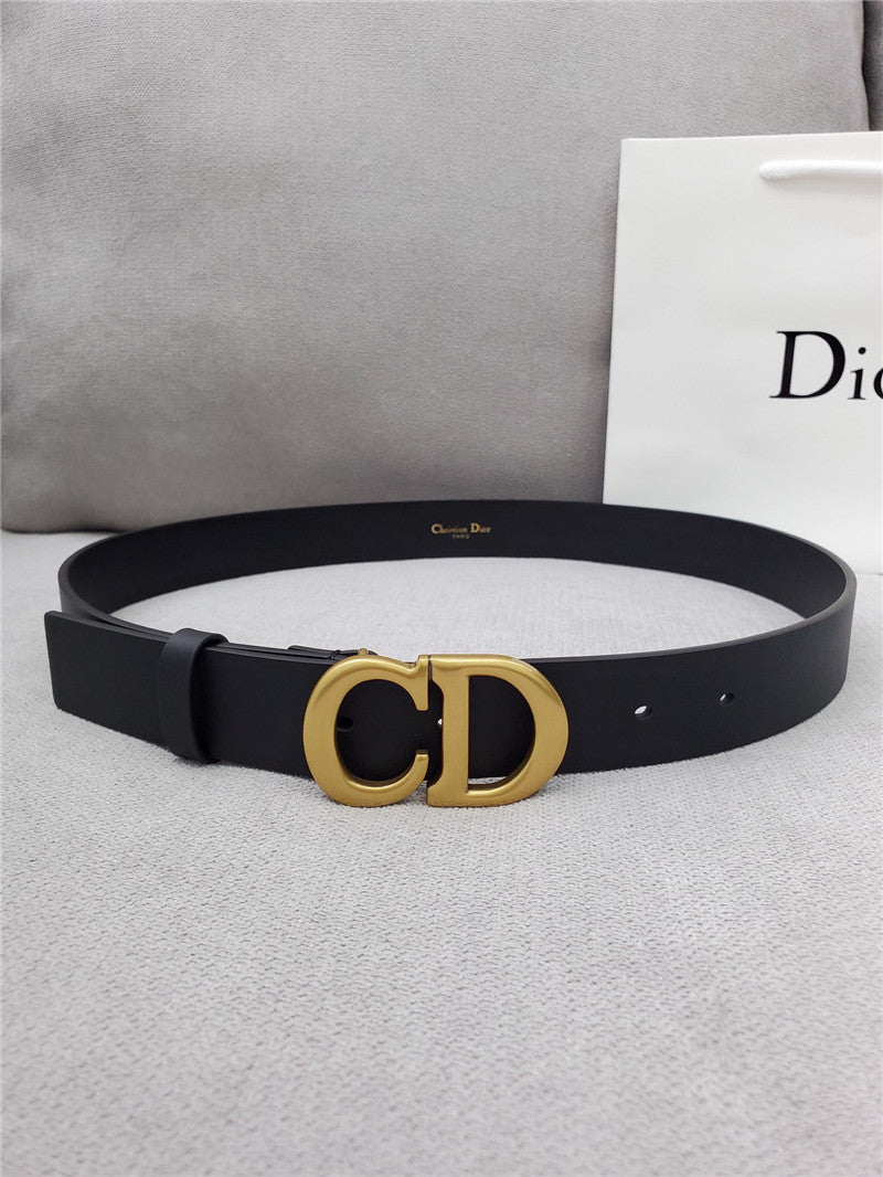 dior CD black leather belt