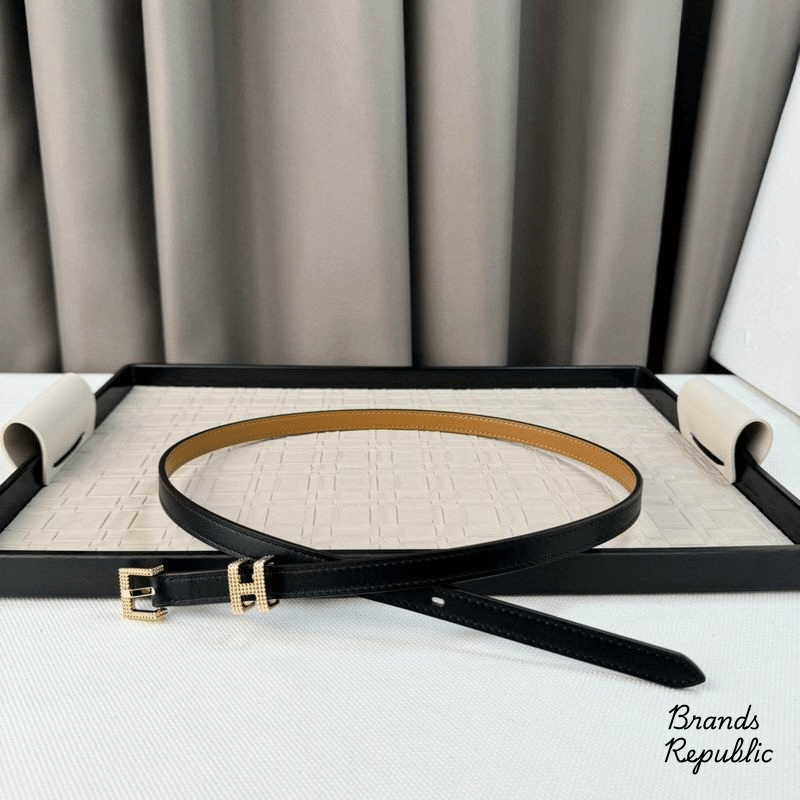 Hermès 15MM Pop H Guilloché 15 Black Belt In Different Buckle Colors