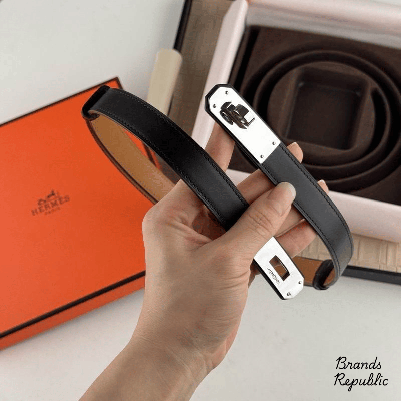 Hermès 18MM Kelly 18 Black Epsom Belt In Different Buckle Colors