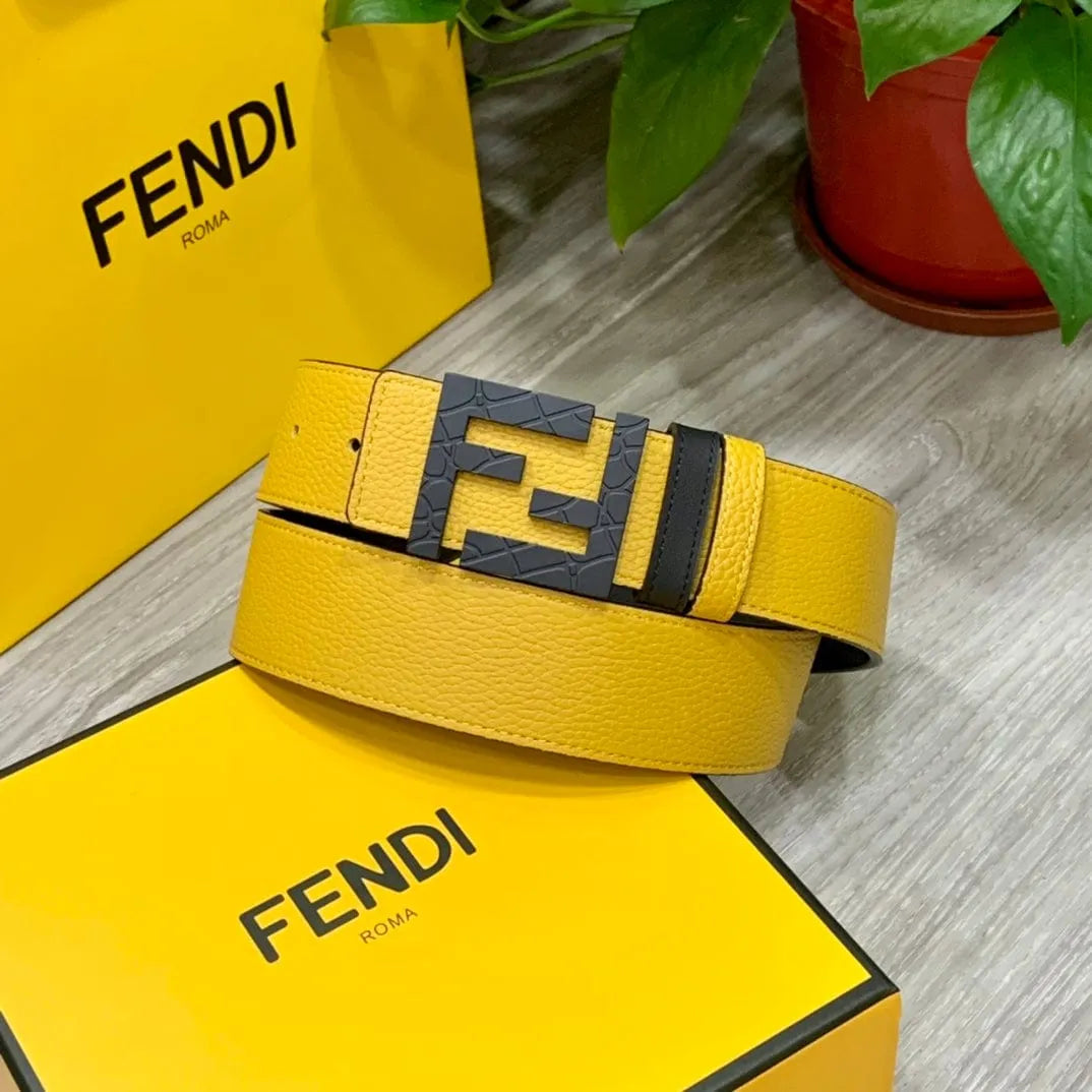 ★FENDI★FFロゴ レザー リバーシブル ベルト★4.0cm