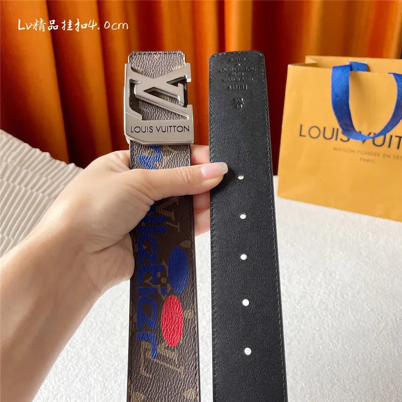 louis vuitton LV classic printed surface with leather belt