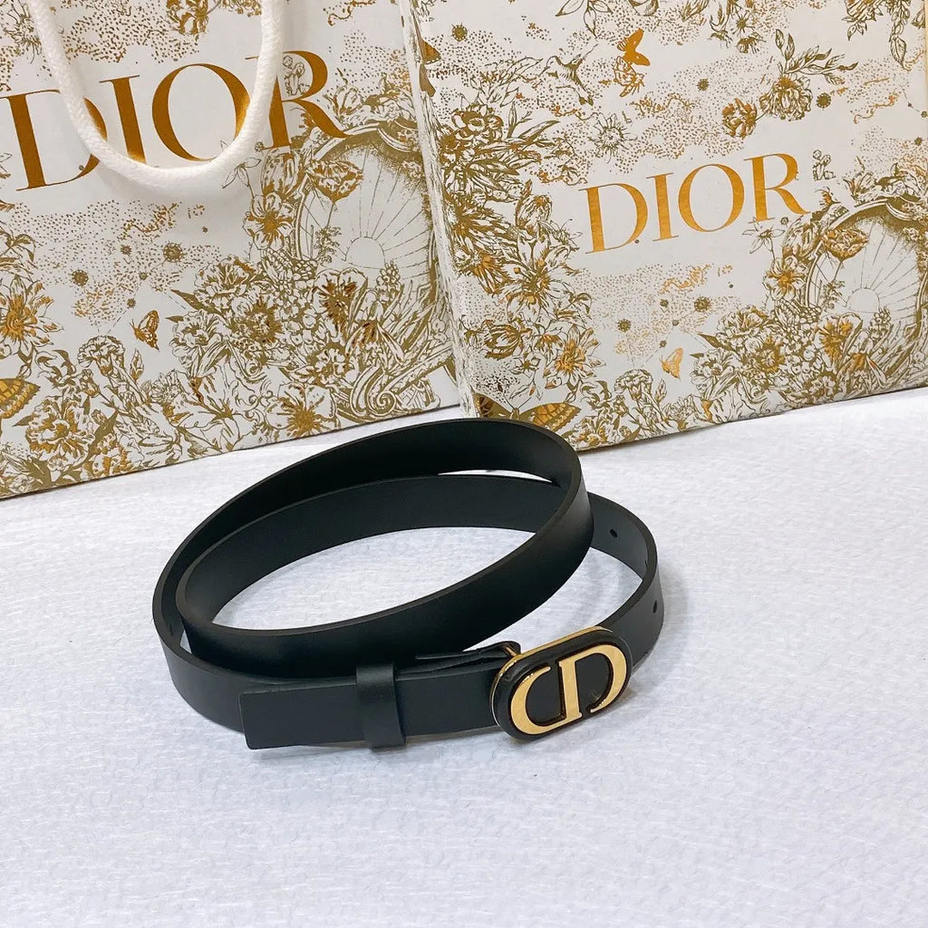 Dior new C D buckle brass calfskin belt