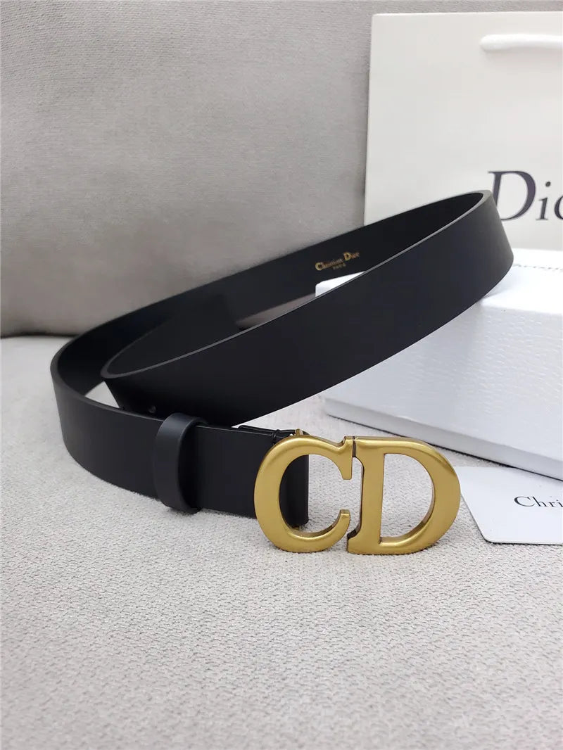 dior CD black leather belt