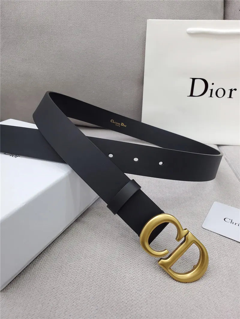 dior CD black leather belt