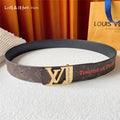 louis vuitton LV classic printed surface with leather belt
