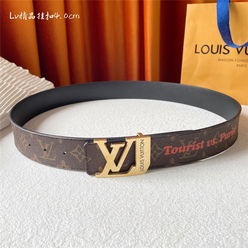 louis vuitton LV classic printed surface with leather belt