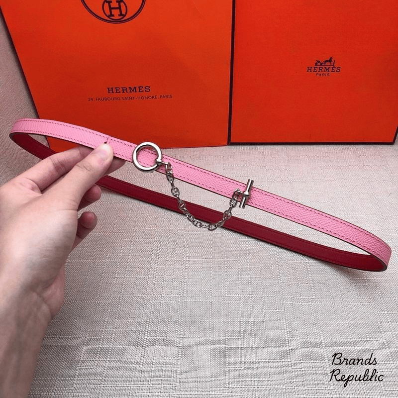 Hermès 13MM Pink Carrousel Reversible Belt In Different Buckle Colors