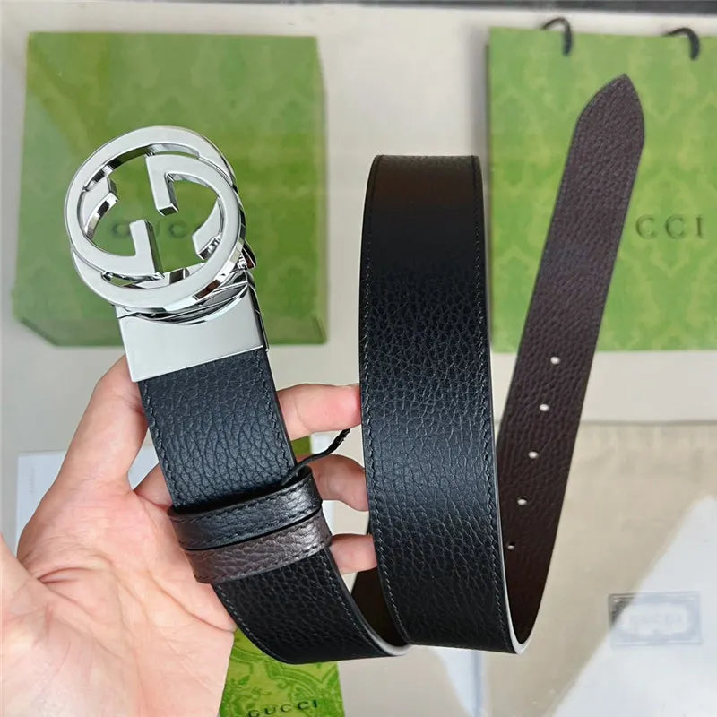gucci reversible belt in textured leather