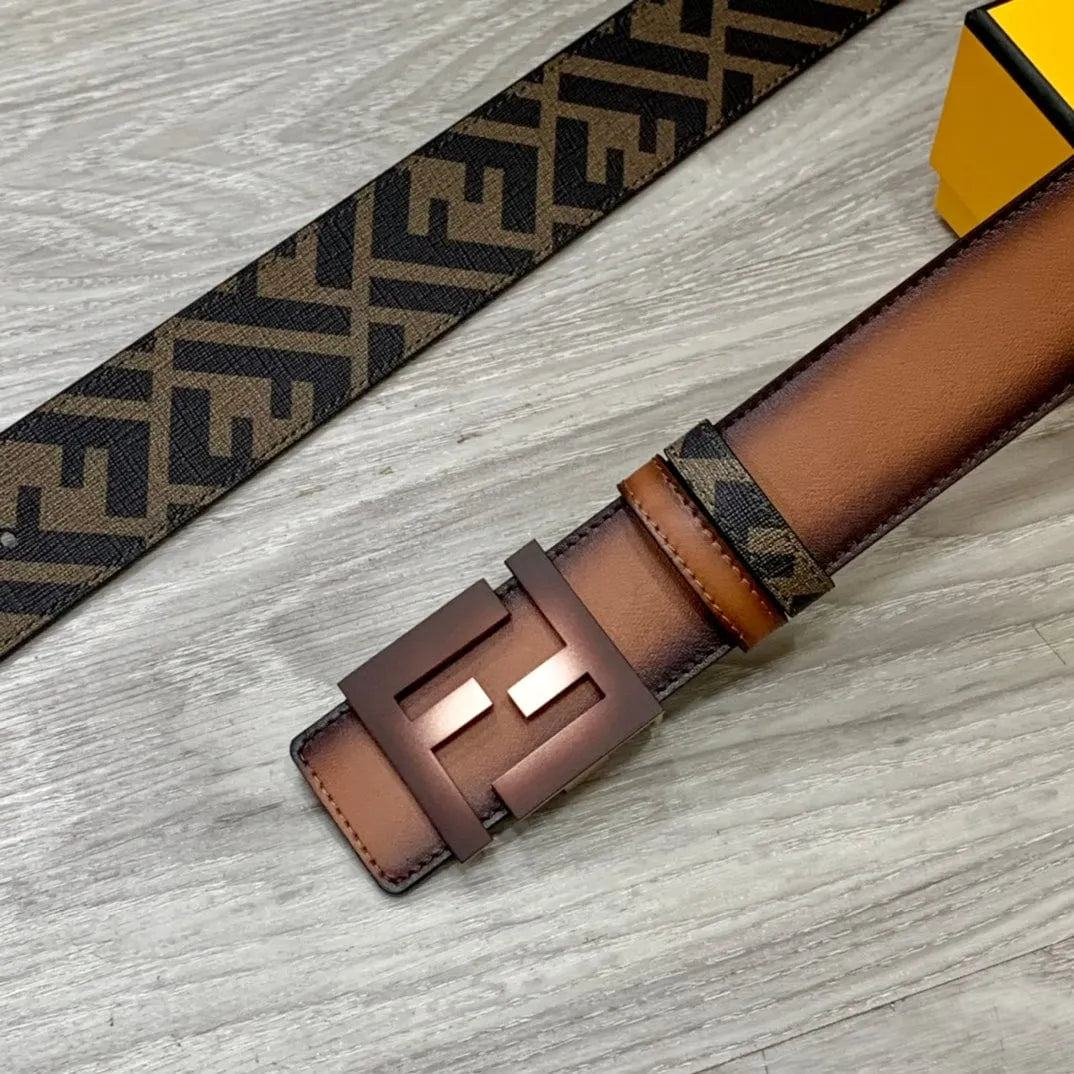 ★FENDI★FFロゴ レザー リバーシブル ベルト★4.0cm