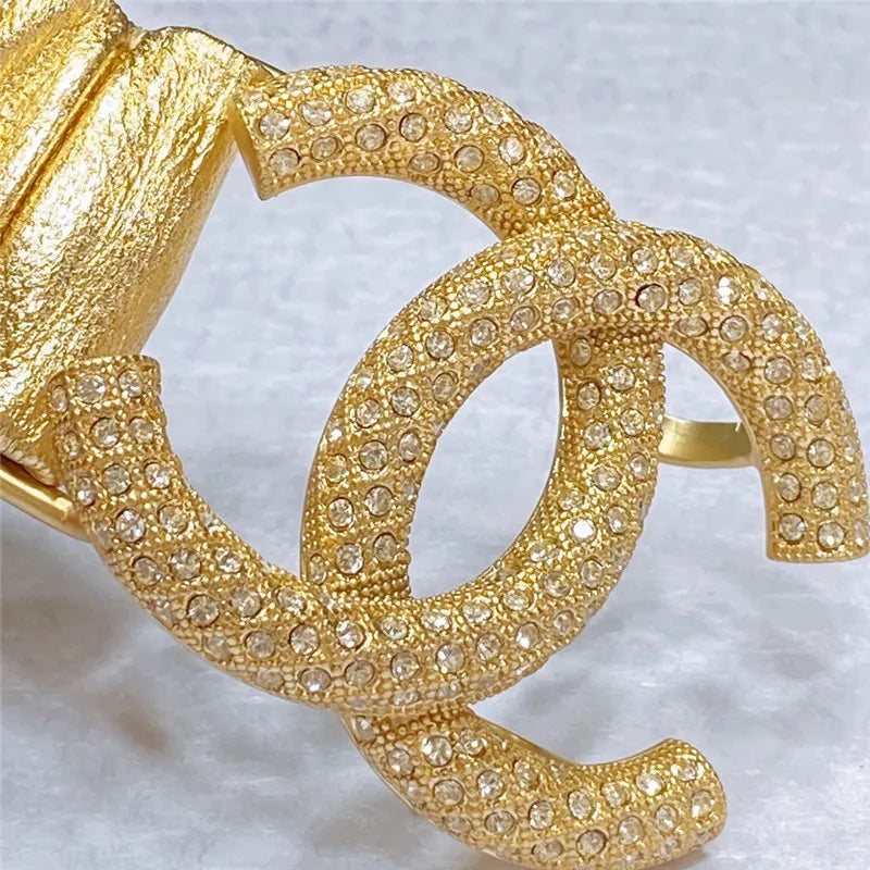 chanel smooth CC brass buckle sheepskin elastic belt