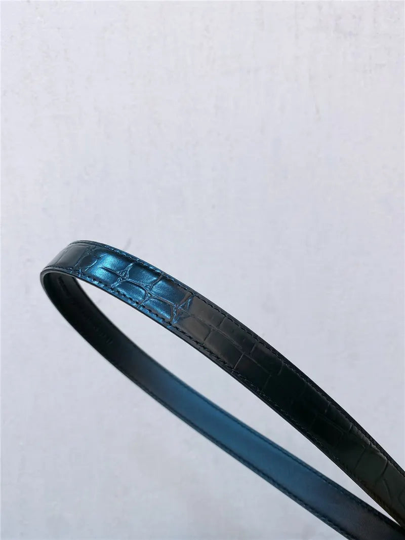 YSL Double Buckle Narrow Belt