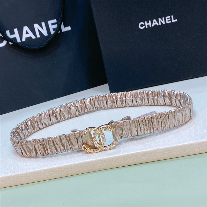 chanel calfskin elastic belt