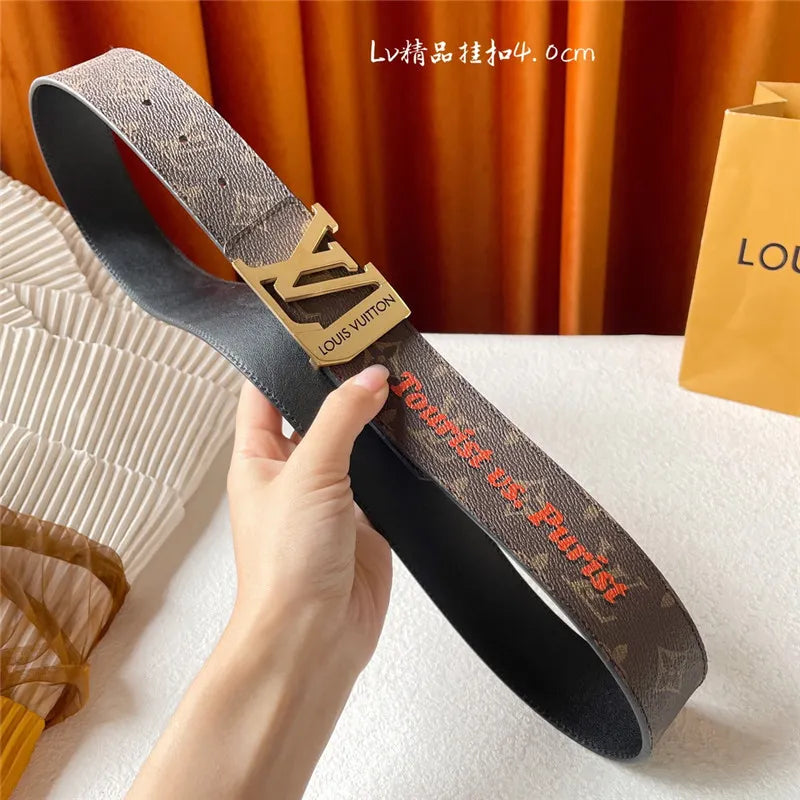 louis vuitton LV classic printed surface with leather belt
