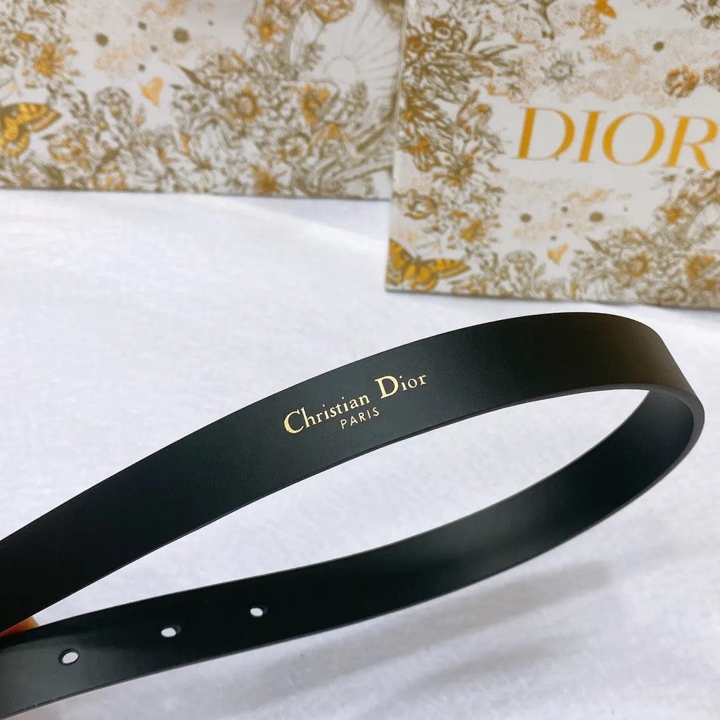 Dior new C D buckle brass calfskin belt