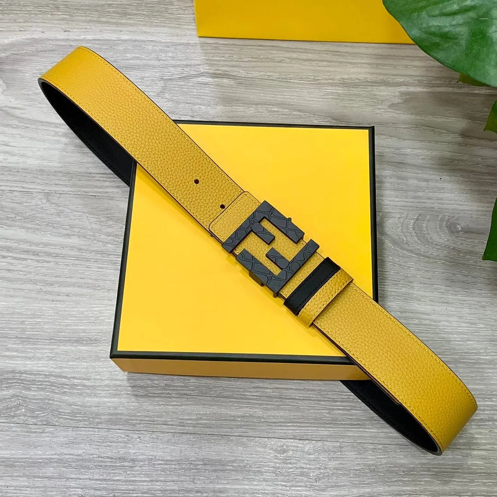 ★FENDI★FFロゴ レザー リバーシブル ベルト★4.0cm